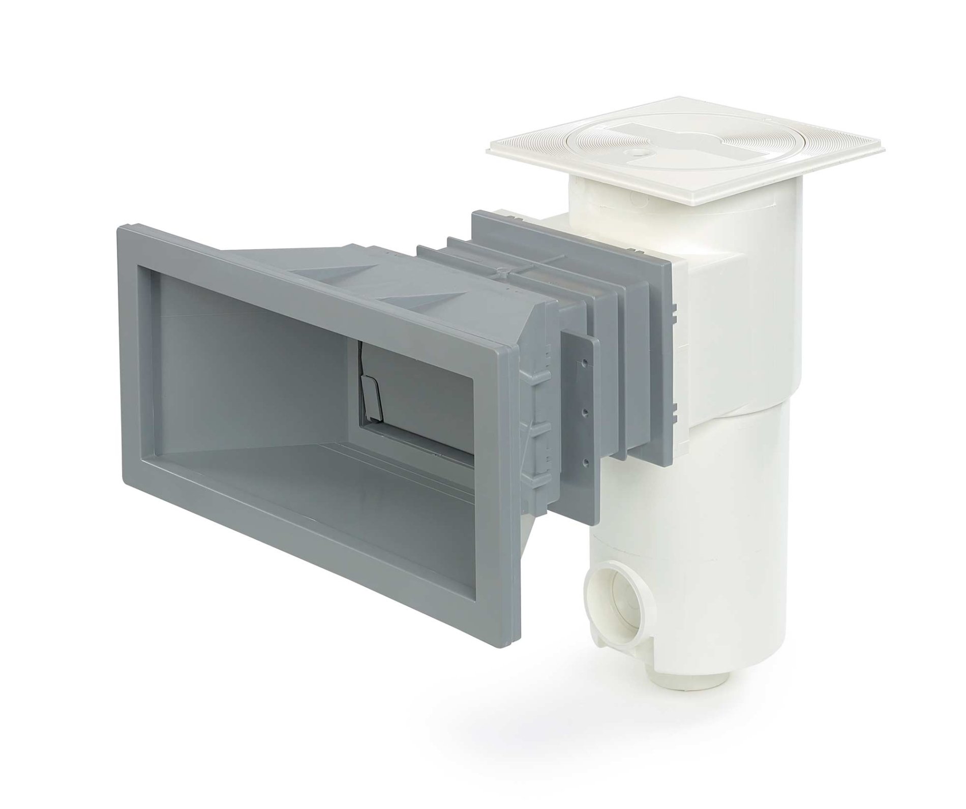 Wide throat skimmer in grey, 40 cm